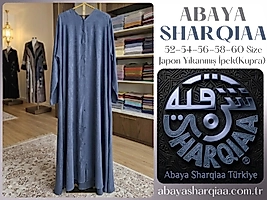 Abaya Sharqiaa Yıkanmış İpek (Kupra) Abaya – Şal Dahil Lüks Tesettür Ferace