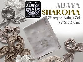 Sharqiaa Swarovski Serpme Taşlı Şal - Lüks Abaya Şalı