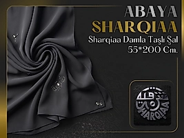 Sharqiaa Swarovski Damla Taşlı Şal - Lüks Abaya Şalı