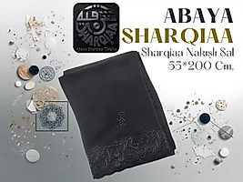 Sharqiaa Swarovski Nakışlı Şal - Lüks İşlemeli Abaya Şalı