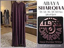 Abaya Sharqiaa Jakarlı İpek Abaya – Şal Dahil Lüks Tesettür Ferace