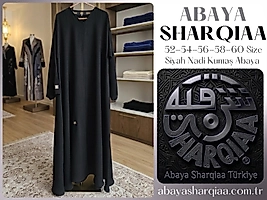 Abaya Sharqiaa Siyah Nadi Kumaş Abaya – Şal Dahil Premium Tesettür Ferace