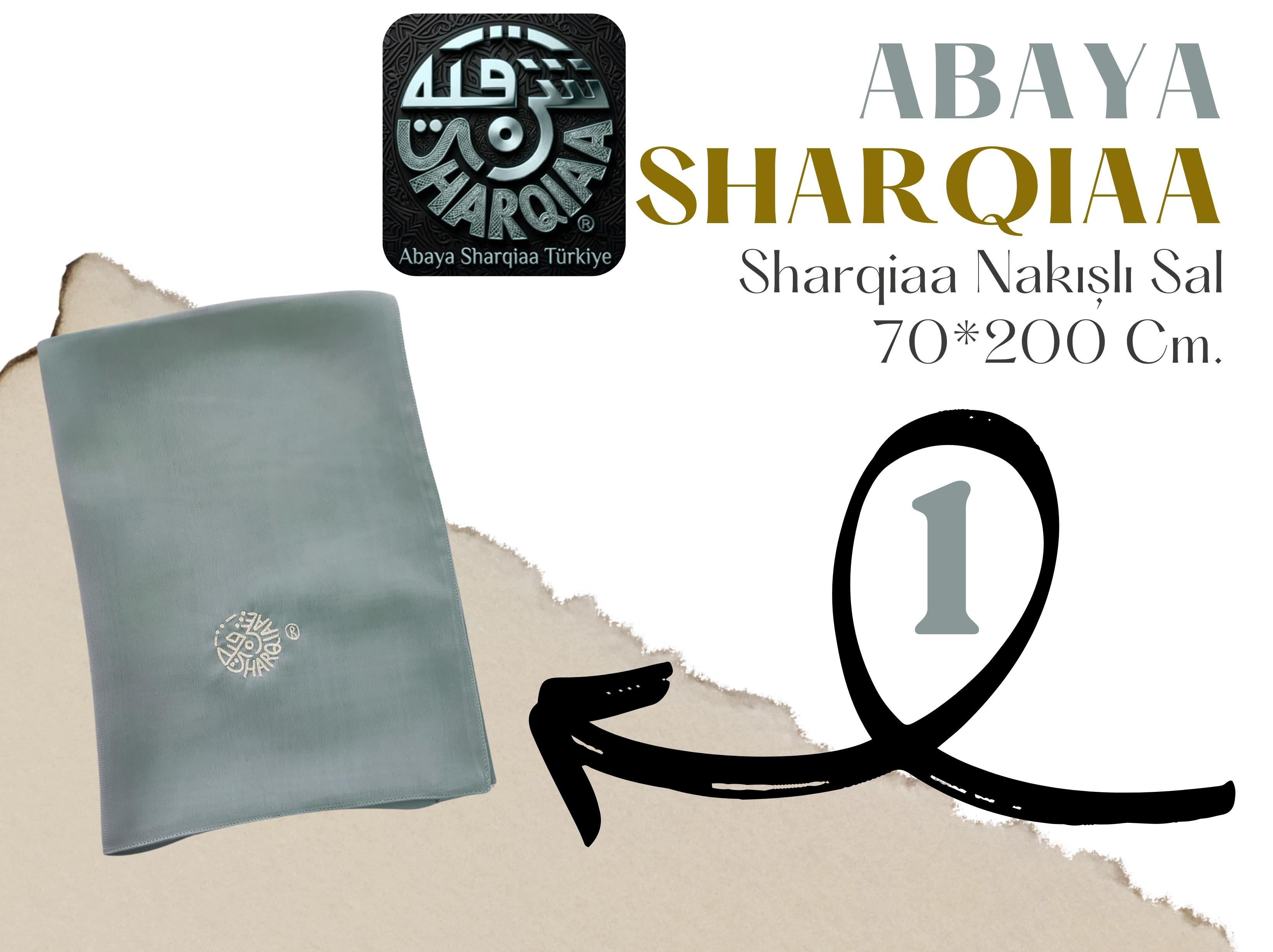 Sharqiaa Nakışlı Logo Şal - 70x200 cm | Büyük Boy Lüks Şal