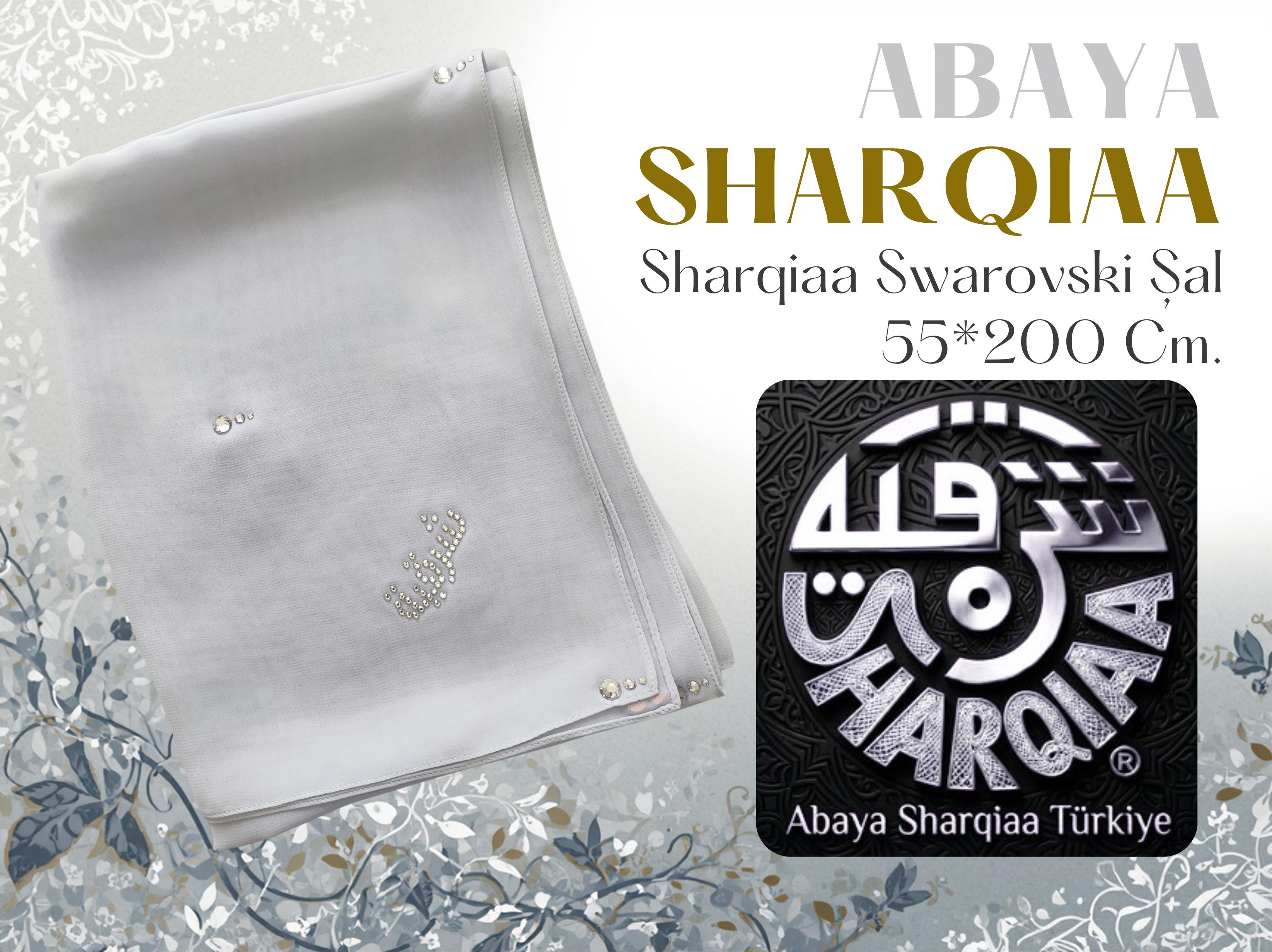 Sharqiaa Swarovski Damla Taşlı Şal - Lüks Abaya Şalı