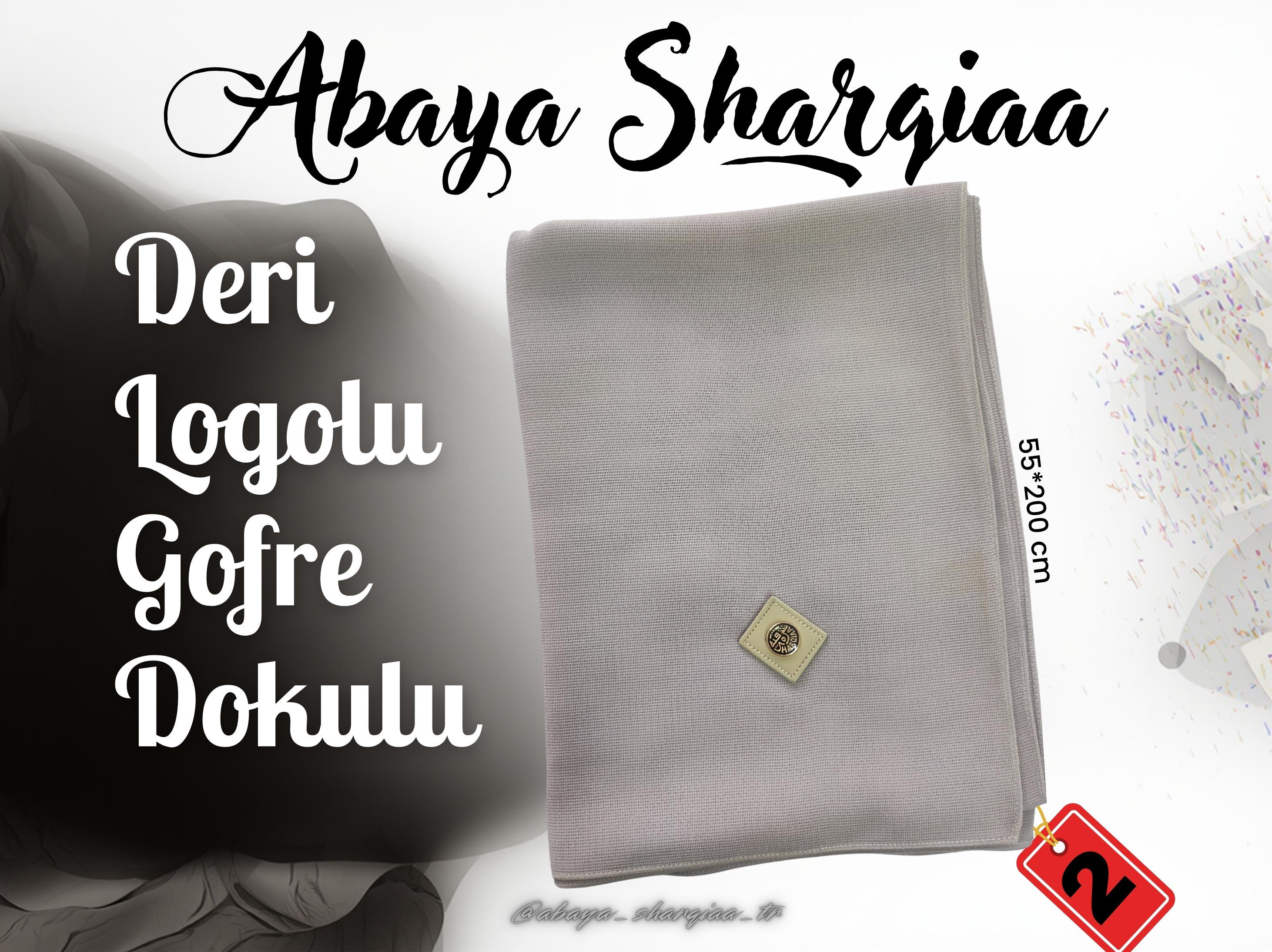 Sharqiaa Deri Logolu Şal - Modern ve Premium Abaya Şalı