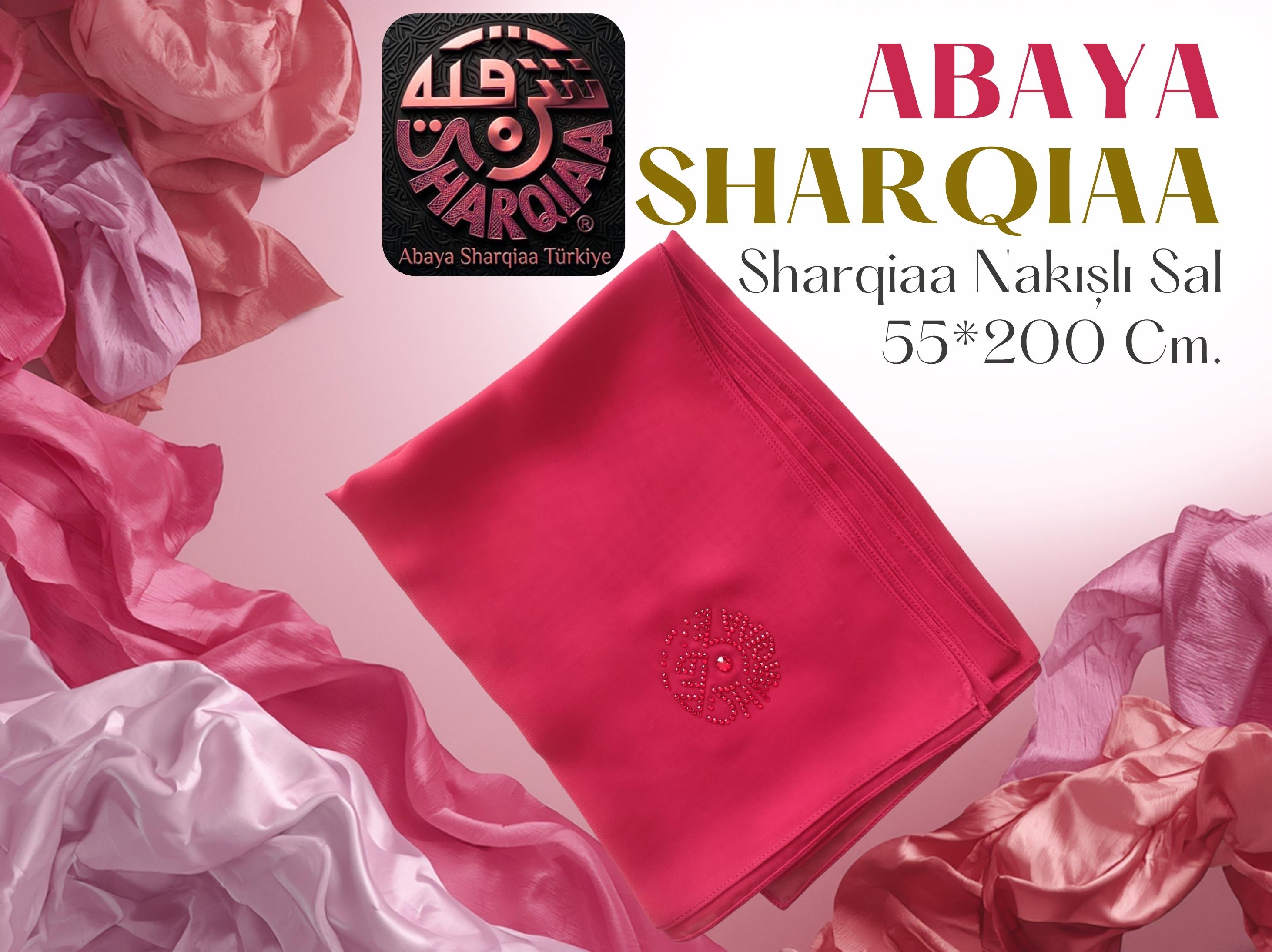 Swarovski Logo Taşlı Şal - Lüks Abaya Şalı