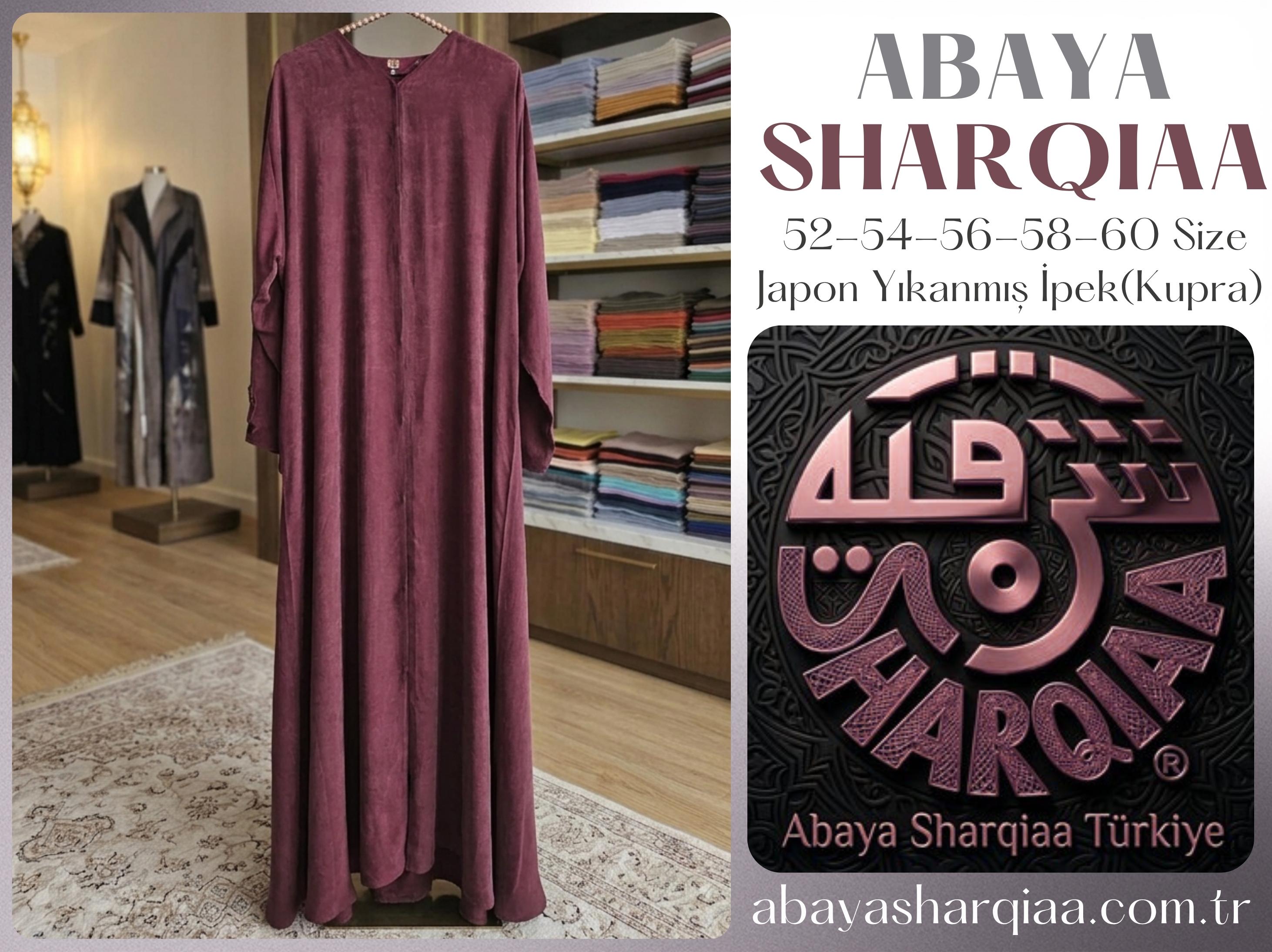 Abaya Sharqiaa Yıkanmış İpek (Kupra) Abaya – Şal Dahil Lüks Tesettür Ferace