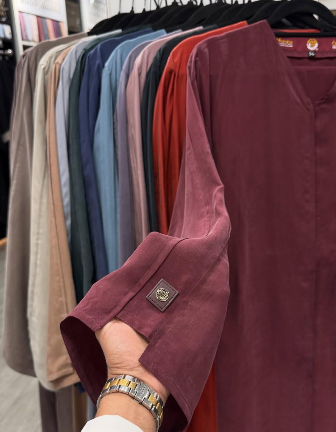 Abaya Sharqiaa Yıkanmış İpek (Kupra) Abaya – Şal Dahil Lüks Tesettür Ferace
