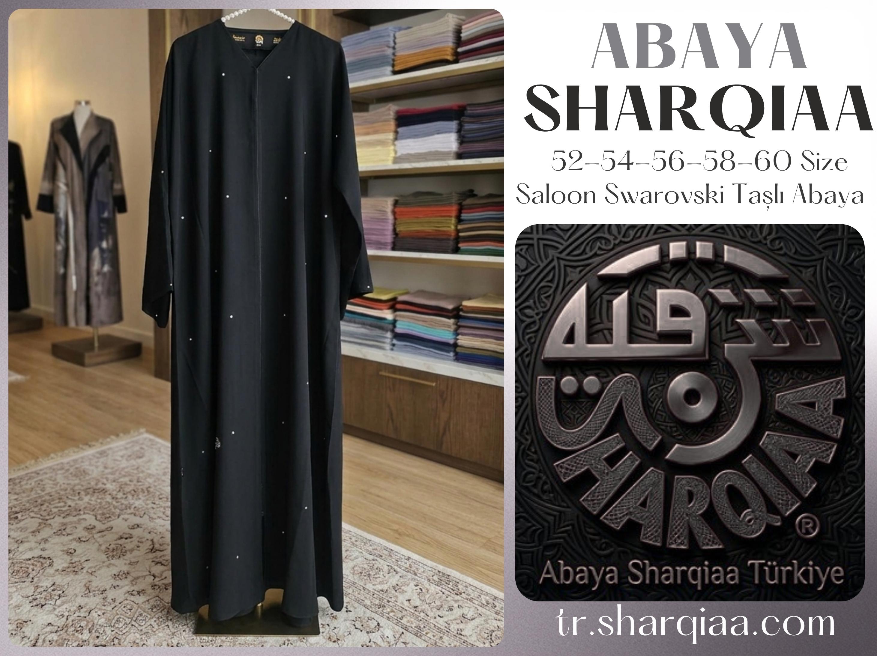 Abaya Sharqiaa Saloon Swarovski Taşlı Abaya – Şal Dahil Lüks Tesettür